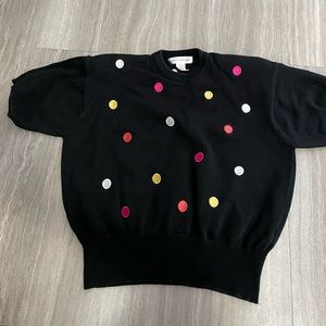 Polka dot knit sweater